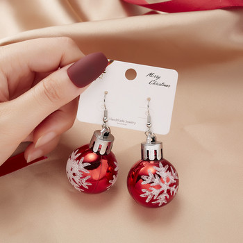 2021 Нова мода Коледни обеци Творческа коледна крушка Капка обеца за жени Коледен подарък Цветни топки Висящи обеци