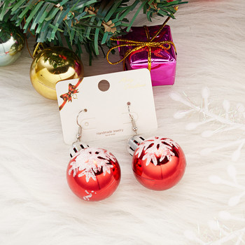 2021 Нова мода Коледни обеци Творческа коледна крушка Капка обеца за жени Коледен подарък Цветни топки Висящи обеци