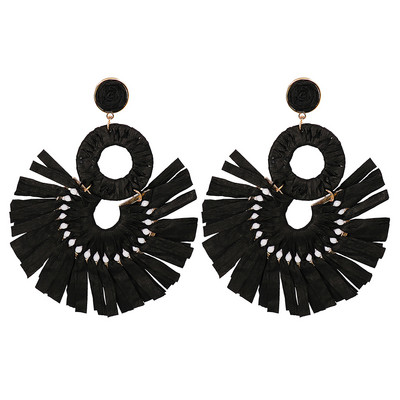 Nauji madingi dideli perdėto stiliaus kutai auskarai Boho estetiški auskarai moterims Prabangūs vestuvėms pageidaujama meilės žolės dovana 2023 m.