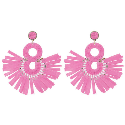 Nauji madingi dideli perdėto stiliaus kutai auskarai Boho estetiški auskarai moterims Prabangūs vestuvėms pageidaujama meilės žolės dovana 2023 m.