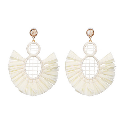 Nauji madingi dideli perdėto stiliaus kutai auskarai Boho estetiški auskarai moterims Prabangūs vestuvėms pageidaujama meilės žolės dovana 2023 m.