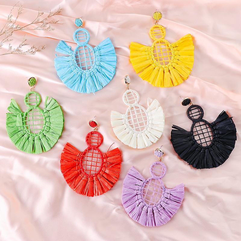 Nauji madingi dideli perdėto stiliaus kutai auskarai Boho estetiški auskarai moterims Prabangūs vestuvėms pageidaujama meilės žolės dovana 2023 m.