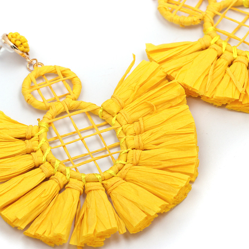 Nauji madingi dideli perdėto stiliaus kutai auskarai Boho estetiški auskarai moterims Prabangūs vestuvėms pageidaujama meilės žolės dovana 2023 m.