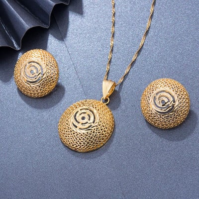 Luxus 24k Dubai arany színű ékszer készletek nőknek indiai menyasszonyi etiópia nyaklánc fülbevaló afrikai indiai esküvői szett feleség ajándék