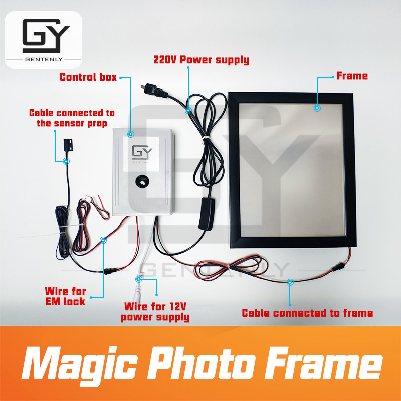 Вълшебна рамка за снимки Ескейп стая игра реквизит задейства сензорите, за да получите невидимите улики Актуализирана версия на магически стикер реквизит