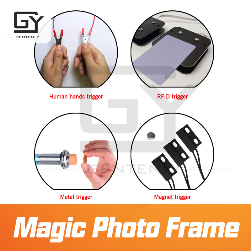 Вълшебна рамка за снимки Ескейп стая игра реквизит задейства сензорите, за да получите невидимите улики Актуализирана версия на магически стикер реквизит