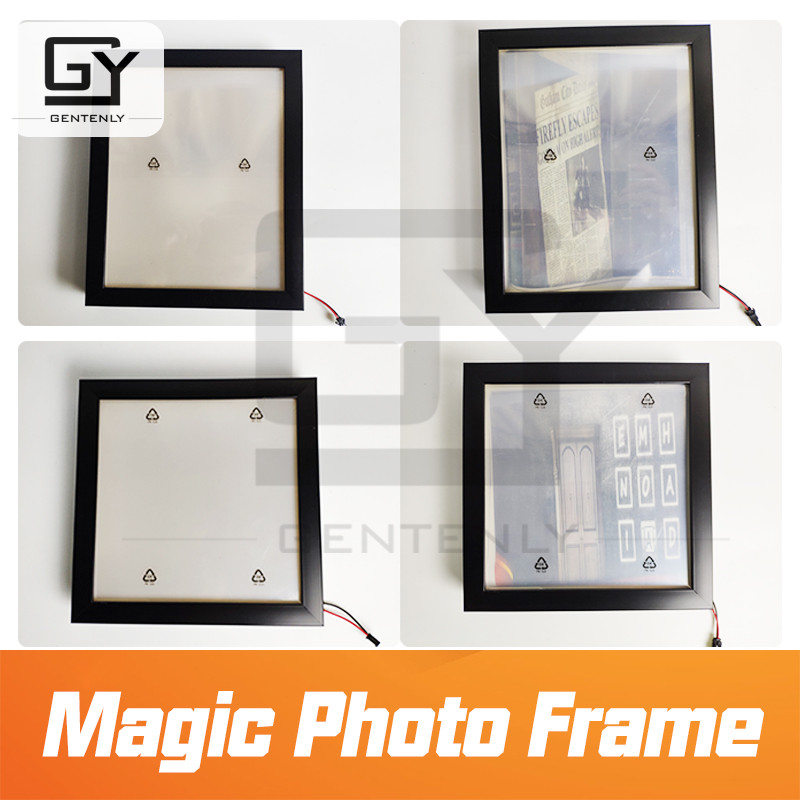 Вълшебна рамка за снимки Ескейп стая игра реквизит задейства сензорите, за да получите невидимите улики Актуализирана версия на магически стикер реквизит
