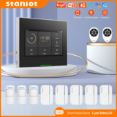 Staniot Wireless WiFi 4G Smart Tuya apsaugos signalizacija namams su 5 metų durų langų jutiklio įsilaužimo sistemos rinkiniais, veikia su Alexa