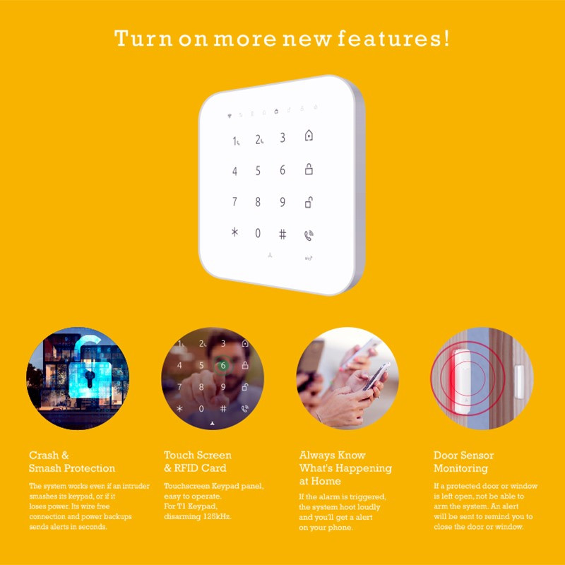 Tuya Alarm WiFi GSM alarm Bežični kućni sigurnosni alarmi Protivprovalni alarm Podrška za Alexa Google IP kamera Nadgledanje