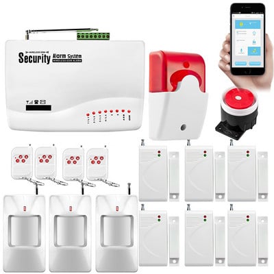Smarsecur IOS Android APP Control Wireless Home Security GSM SIM kortelės signalizacijos sistemos dūmų detektorius