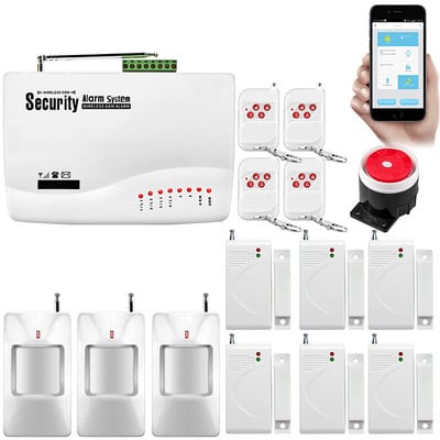 Smarsecur IOS Android APP Control Wireless Home Security GSM SIM kortelės signalizacijos sistemos dūmų detektorius