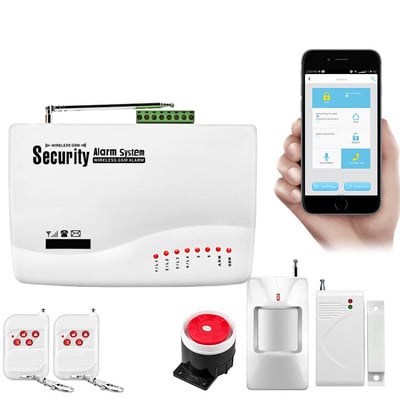 Smarsecur IOS Android APP Control Wireless Home Security GSM SIM kortelės signalizacijos sistemos dūmų detektorius