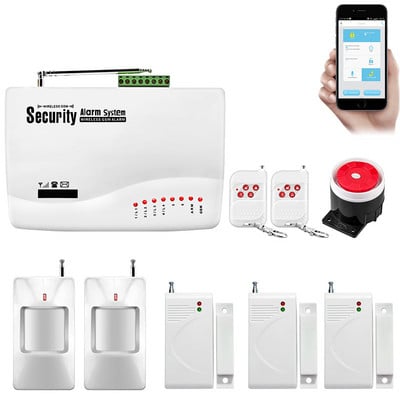 Smarsecur IOS Android APP Control Wireless Home Security GSM SIM kortelės signalizacijos sistemos dūmų detektorius