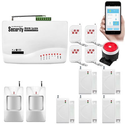 Smarsecur IOS Android APP Control Wireless Home Security GSM SIM kortelės signalizacijos sistemos dūmų detektorius