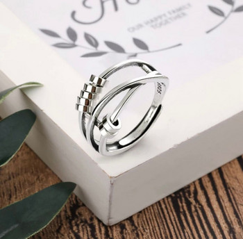 Κομψό Δαχτυλίδι Ανησυχίας για Γυναικείες Δαχτυλίδι άγχους για δρομείς Fidget με ρυθμιζόμενο περιστρεφόμενο δαχτυλίδι κατά του στρες Δώρα κοσμημάτων