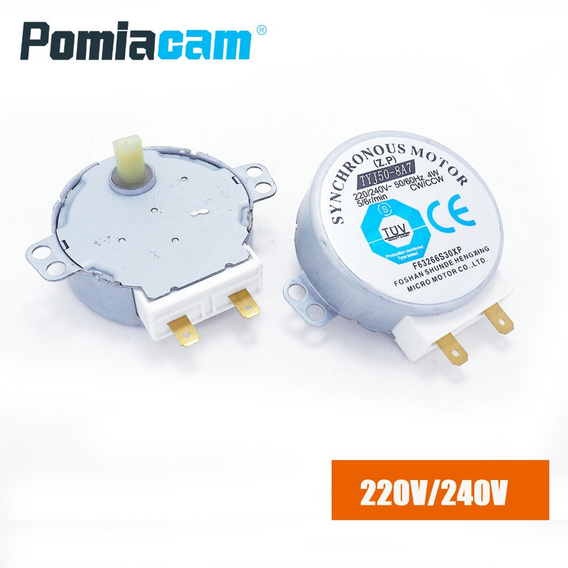 SM-16T TYJ50-8A7 50/60Hz CW/CCW mikrobangų krosnelės padėklo variklis AC30V 220V 240V 3W 4W 6RPM 17mm sinchroninis variklis Mikrobangų krosnelė