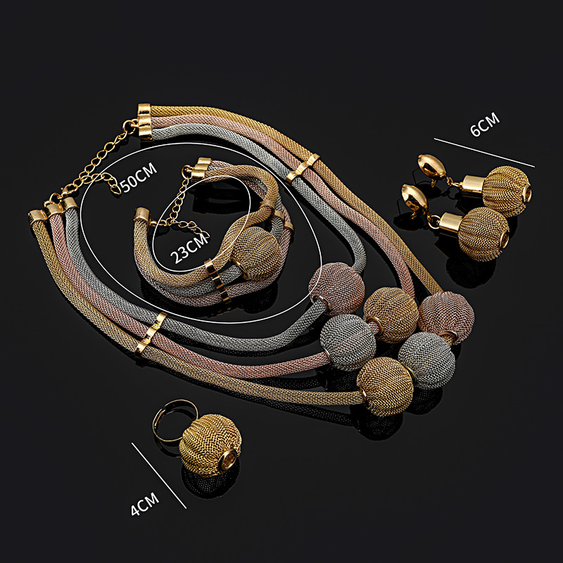 Fani Exquisite Dubajaus aukso spalvingų papuošalų rinkinys Nigerijos vestuvių moters aksesuarų papuošalų rinkinys Afrikos karoliukai kostiumų papuošalų rinkinys