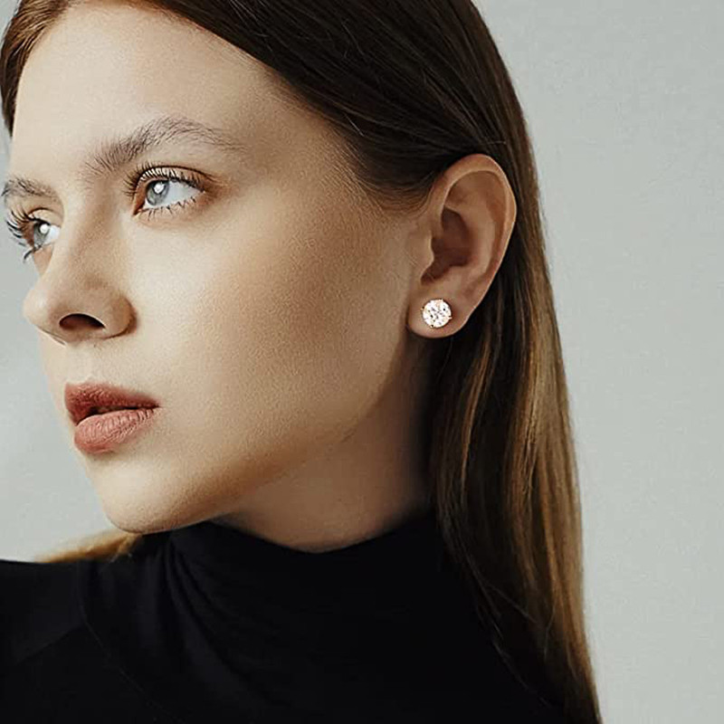 Изискани златни обеци Huitan за мъже/жени, инкрустирани с ослепителен кубичен цирконий, ежедневно облекло, модни обеци за двойки, бижута