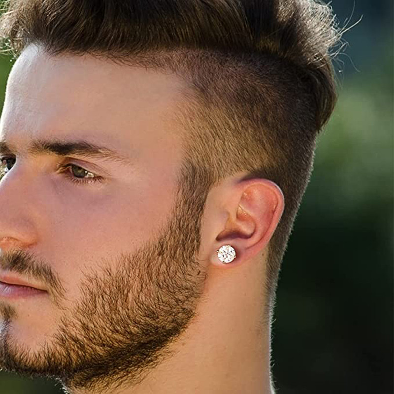 Изискани златни обеци Huitan за мъже/жени, инкрустирани с ослепителен кубичен цирконий, ежедневно облекло, модни обеци за двойки, бижута