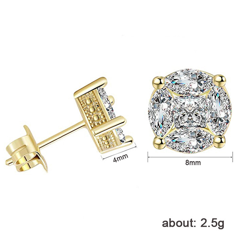 Изискани златни обеци Huitan за мъже/жени, инкрустирани с ослепителен кубичен цирконий, ежедневно облекло, модни обеци за двойки, бижута