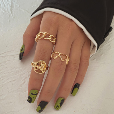 IPARAM Bohemian Geometric Hollw Out platus žiedų rinkinys, moteriškas senovinis drugelio žiedas, jungtinis žiedas Boho pirštų žiedai papuošalai