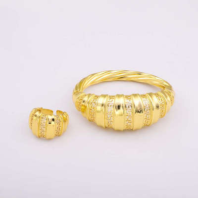 Afrikai divatos karkötő gyűrűszett, aranyozott ékszer karkötő gyűrűszett nőknek ingyenes szállítás