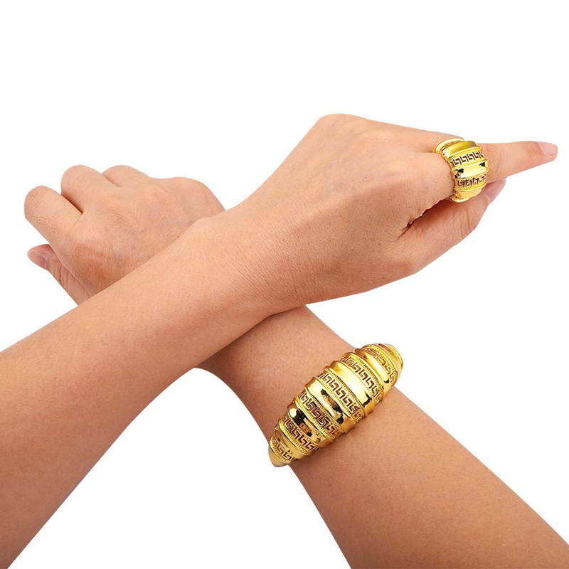 Afrikai divatos karkötő gyűrűszett, aranyozott ékszer karkötő gyűrűszett nőknek ingyenes szállítás