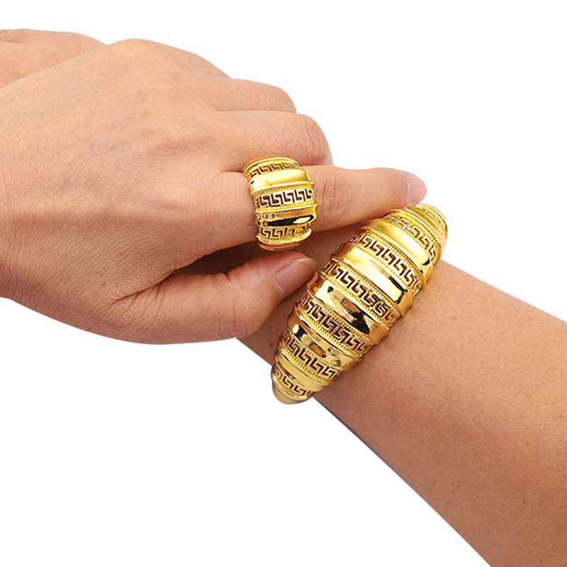 Afrikai divatos karkötő gyűrűszett, aranyozott ékszer karkötő gyűrűszett nőknek ingyenes szállítás