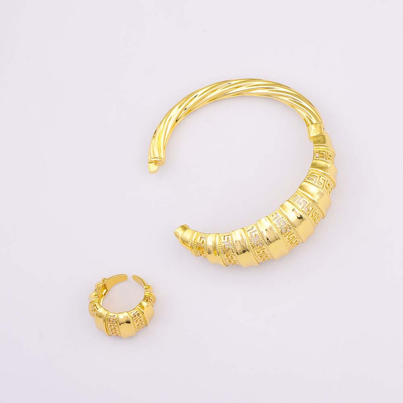 Afrikai divatos karkötő gyűrűszett, aranyozott ékszer karkötő gyűrűszett nőknek ingyenes szállítás