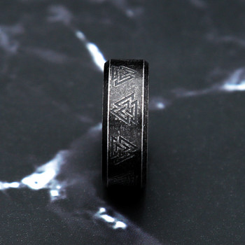 Punk Classic Valknut μαύρο δαχτυλίδι για άνδρες Vintage Nordic Viking από ανοξείδωτο ατσάλι δαχτυλίδι ποδηλάτη κοσμήματα φυλαχτό κοσμήματα Χονδρική