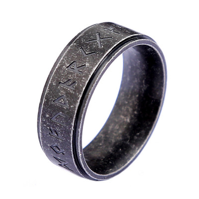 Punk klasikinis Valknut juodas žiedas vyrams Vintage Šiaurės vikingų nerūdijančio plieno runų žiedas dviratininkas Amuletai papuošalai Dovanos didmeninė prekyba