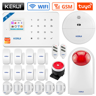 Namų apsaugos signalizacijos pagrindinio kompiuterio APP nuotolinio valdymo pultas KERUI W18 WIFI belaidė GSM signalizacijos sistema „Eas“ komplektas namų apsaugos signalizacijos pagrindinis kompiuteris su sirena
