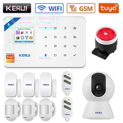 Namų apsaugos signalizacijos pagrindinio kompiuterio APP nuotolinio valdymo pultas KERUI W18 WIFI belaidė GSM signalizacijos sistema „Eas“ komplektas namų apsaugos signalizacijos pagrindinis kompiuteris su sirena