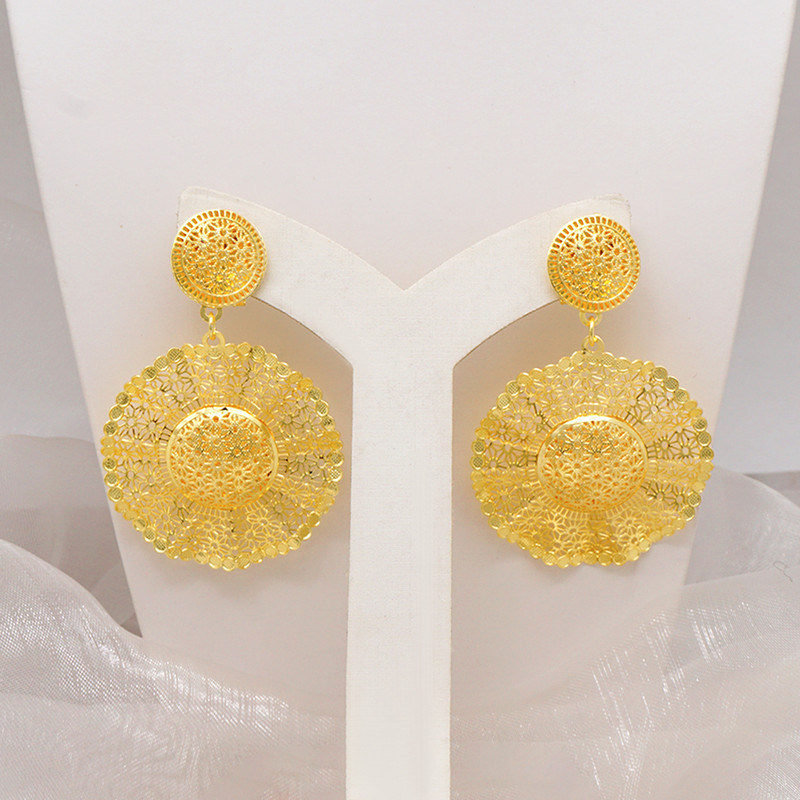 Dubajaus gėlių papuošalų rinkiniai moterims Lady Etiopijos papuošalai Afrikietiški karoliai ir auskarų rinkiniai Big Choker pakabukas Vestuvių dovanos