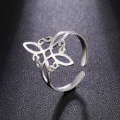 COOLTIME Ireland Keltų mazgų žiedai nerūdijančio plieno reguliuojami žiedai moterims Cross Wiccan Protection Amulet Ring Juvelyriniai dirbiniai