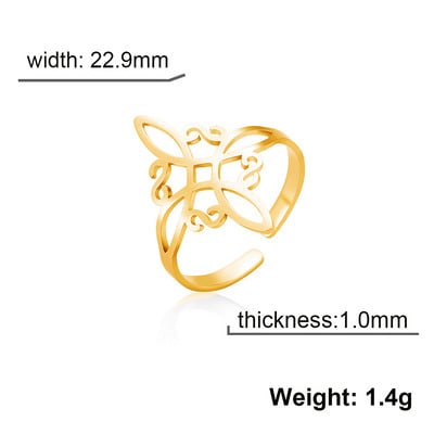 COOLTIME Ireland Keltų mazgų žiedai nerūdijančio plieno reguliuojami žiedai moterims Cross Wiccan Protection Amulet Ring Juvelyriniai dirbiniai