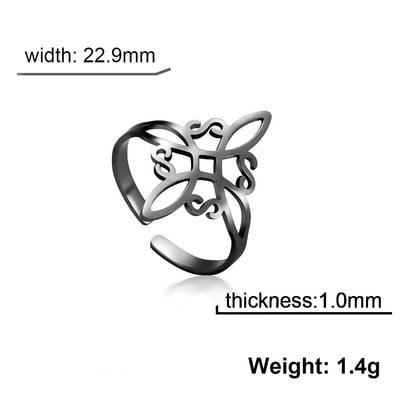 COOLTIME Ireland Keltų mazgų žiedai nerūdijančio plieno reguliuojami žiedai moterims Cross Wiccan Protection Amulet Ring Juvelyriniai dirbiniai