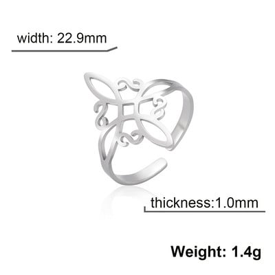 COOLTIME Ireland Keltų mazgų žiedai nerūdijančio plieno reguliuojami žiedai moterims Cross Wiccan Protection Amulet Ring Juvelyriniai dirbiniai
