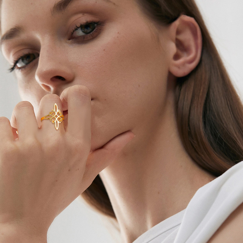 COOLTIME Ireland Keltų mazgų žiedai nerūdijančio plieno reguliuojami žiedai moterims Cross Wiccan Protection Amulet Ring Juvelyriniai dirbiniai