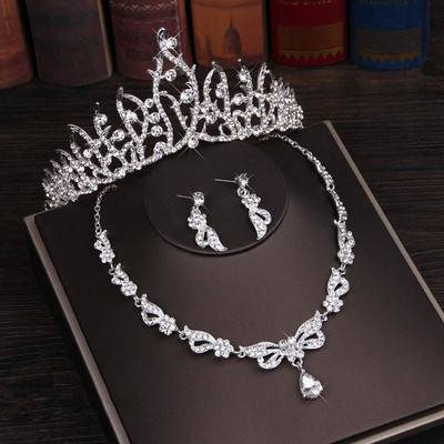 Kalnų krištolinis krištolinis drugelis vestuvinių papuošalų rinkiniai karoliai auskarai tiaros rinkinys vestuviniai plaukų papuošalai Afrikos karoliukų papuošalų rinkinys