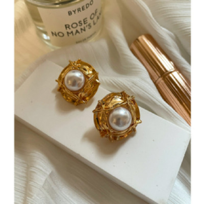 Нова реколта, елегантна перла, геометричен кристал, капеща маслена обеца, обеца за жени Момиче парти Пътуване Бижута Подаръци Ново 2021 г.