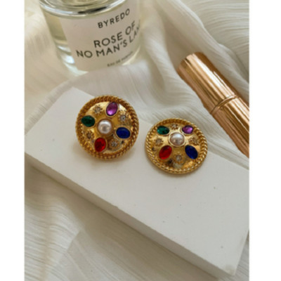 Нова реколта, елегантна перла, геометричен кристал, капеща маслена обеца, обеца за жени Момиче парти Пътуване Бижута Подаръци Ново 2021 г.