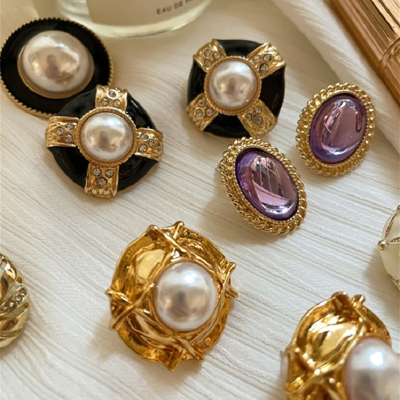 Нова реколта, елегантна перла, геометричен кристал, капеща маслена обеца, обеца за жени Момиче парти Пътуване Бижута Подаръци Ново 2021 г.