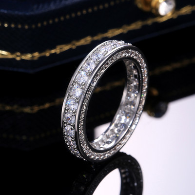 Izuzetan tri reda kristala Ženski prsten za zaruke Vjenčani nakit Ručni dodaci Veličina 5-12