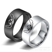 2021 m. Naujas siuvimas Animacinių filmų žiedų priedai 8 mm mielas dygsnis nerūdijančio plieno pirštų laikiklis mėgėjams žiedai papuošalai Llaveros