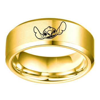 2021 Ново пристигане Стич Аксесоари за пръстени с карикатура 8 мм Сладък бод Неръждаема стомана Държач за пръсти Любители Пръстени Бижута Llaveros