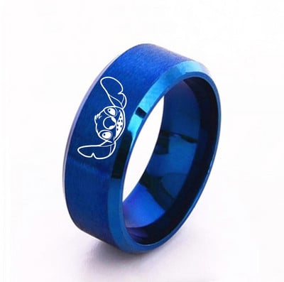 2021 m. Naujas siuvimas Animacinių filmų žiedų priedai 8 mm mielas dygsnis nerūdijančio plieno pirštų laikiklis mėgėjams žiedai papuošalai Llaveros