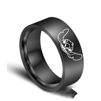 2021 m. Naujas siuvimas Animacinių filmų žiedų priedai 8 mm mielas dygsnis nerūdijančio plieno pirštų laikiklis mėgėjams žiedai papuošalai Llaveros