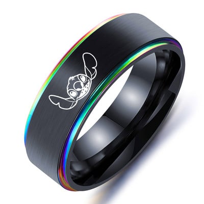 2021 m. Naujas siuvimas Animacinių filmų žiedų priedai 8 mm mielas dygsnis nerūdijančio plieno pirštų laikiklis mėgėjams žiedai papuošalai Llaveros