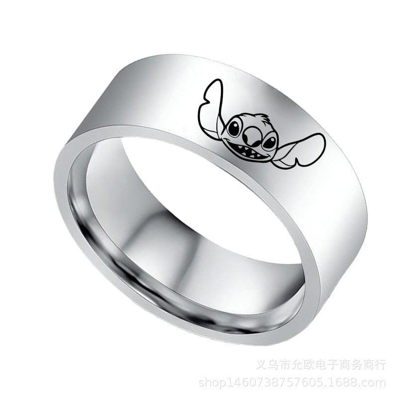 2021 m. Naujas siuvimas Animacinių filmų žiedų priedai 8 mm mielas dygsnis nerūdijančio plieno pirštų laikiklis mėgėjams žiedai papuošalai Llaveros